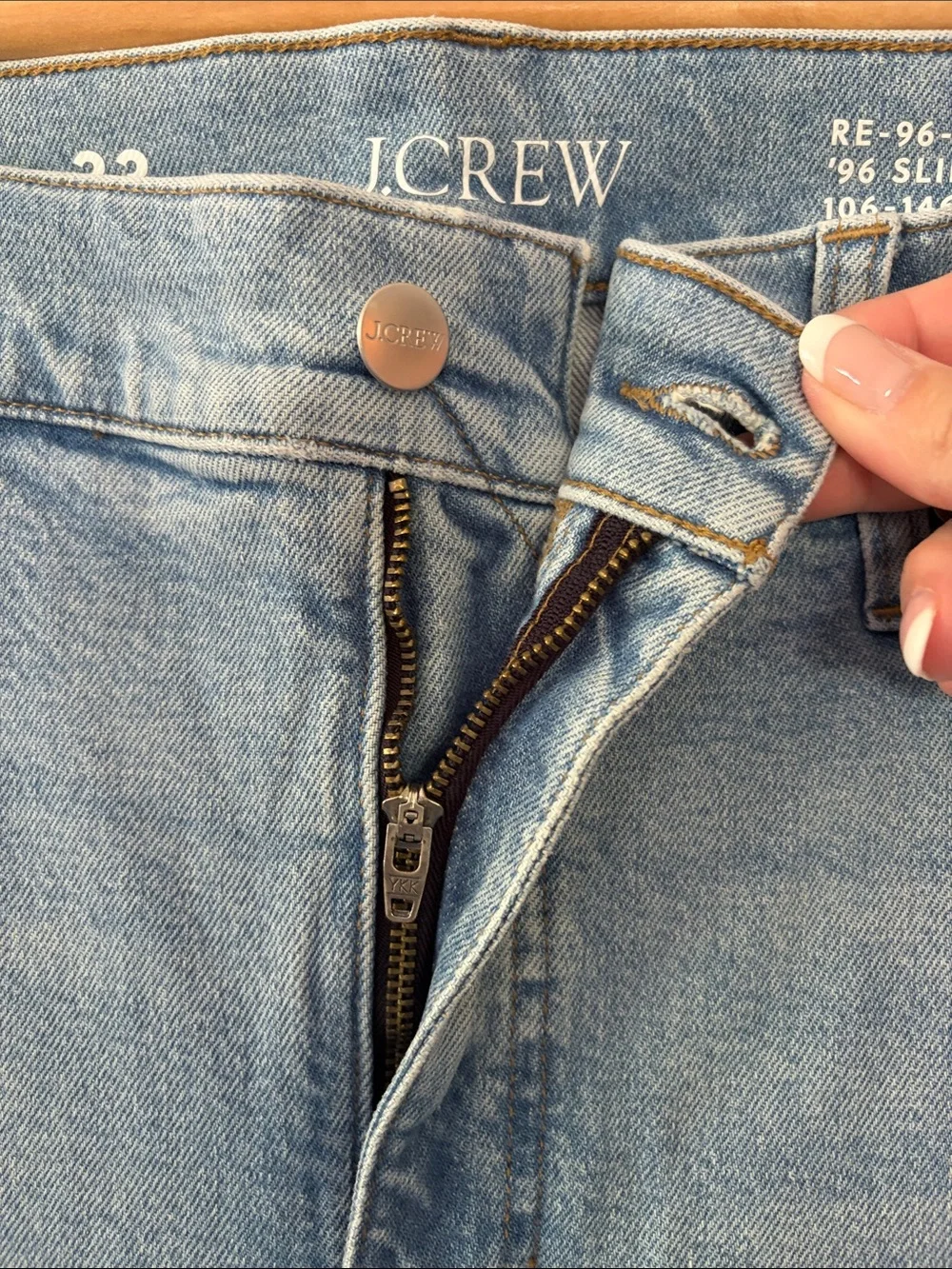 J. Crew ‘96 Slim Wide Leg Jeans Light Blue Wash Size 33 New With Tags Relaxed‎